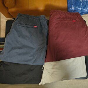 Levi’s XXL Jogger Pants Lot of 4 Elastic Waist Black Gray Burgundy